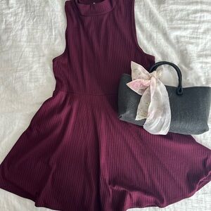Prince & Fox Ribbed Burgundy Dress